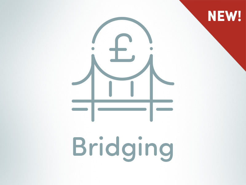 An icon representing bridging finance with the title 'New! Bridging'