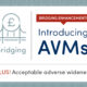 Graphic ad: Bridging Enhancements with a bridging logo on the left and the text 'Introducing AVMs' on blue to the right; a red banner reads 'BRIDGING ENHANCEMENTS' and a bottom line says 'PLUS! Acceptable adverse widened'.